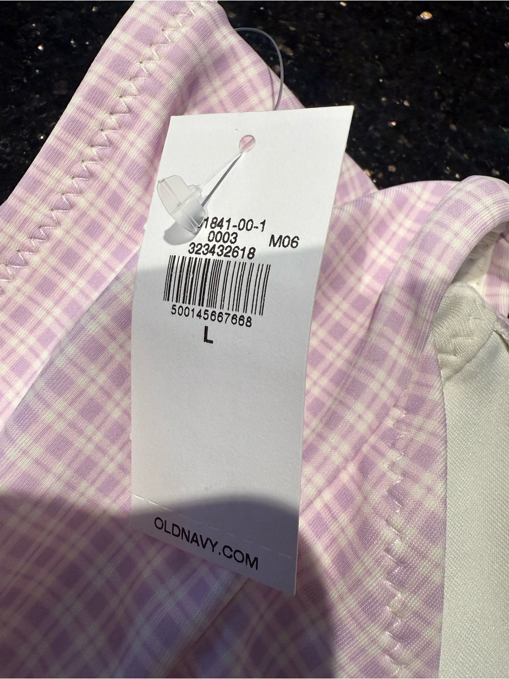Old Navy pink Plaid bathing suit bottom with Elastic Waist - Picture 3 of 4